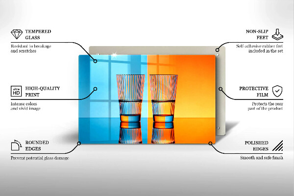 Szklana deska do kuchni Dwie szklanki wody