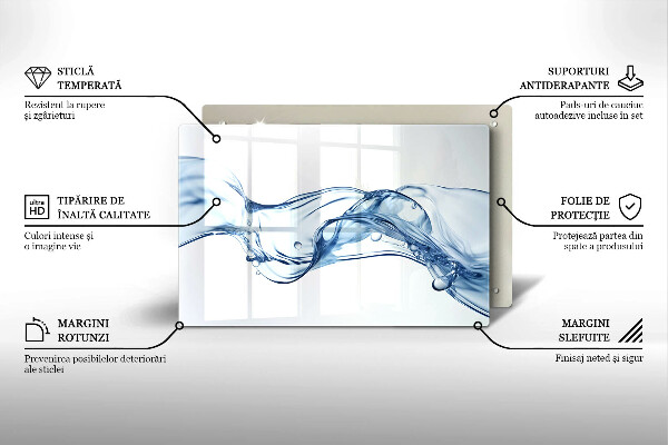Szklana deska do kuchni Krystaliczna woda