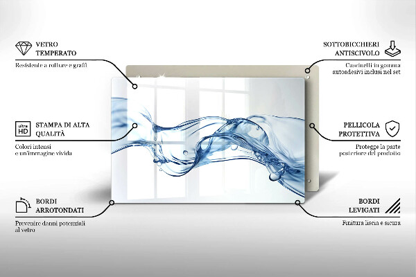Szklana deska do kuchni Krystaliczna woda