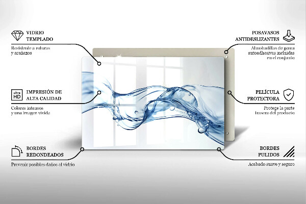 Szklana deska do kuchni Krystaliczna woda