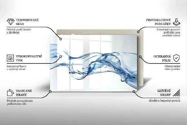 Szklana deska do kuchni Krystaliczna woda