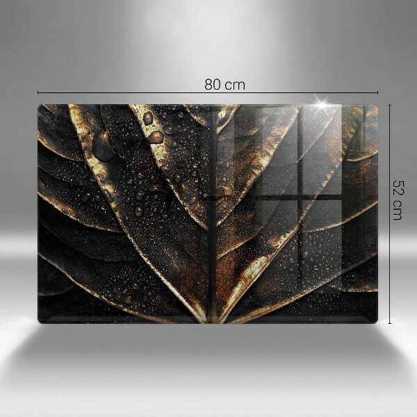 Szklana deska do kuchni Złoty liść