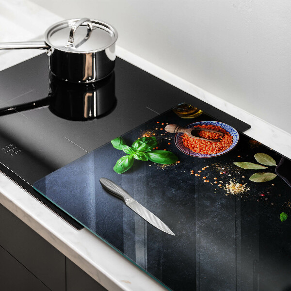 Szklana deska do kuchni Miseczki z przyprawami