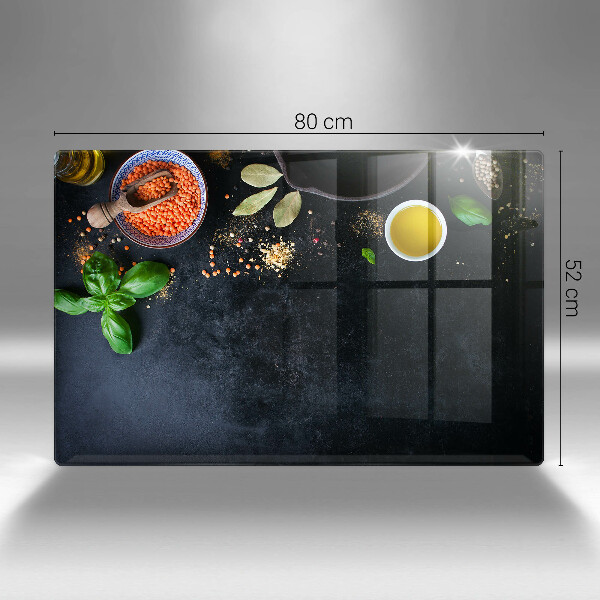 Szklana deska do kuchni Miseczki z przyprawami