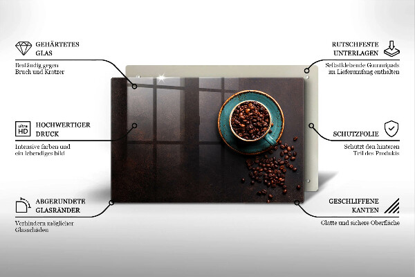 Deska do kuchni Filiżanka ziarna kawy