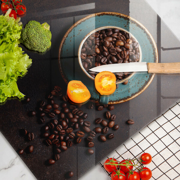 Deska do kuchni Filiżanka ziarna kawy