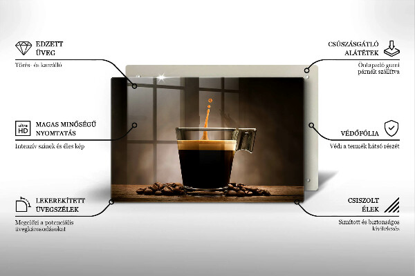 Deska do kuchni Szklanka i ziarna kawy