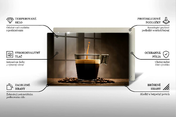 Deska do kuchni Szklanka i ziarna kawy