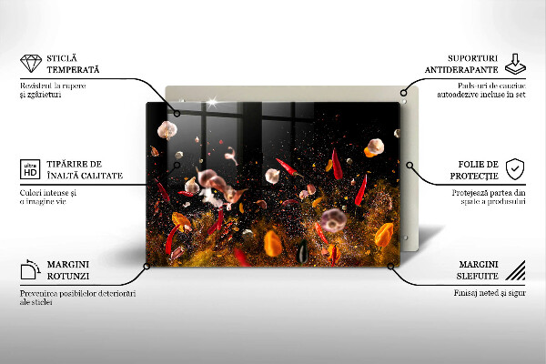 Szklana deska do kuchni Ostre przyprawy