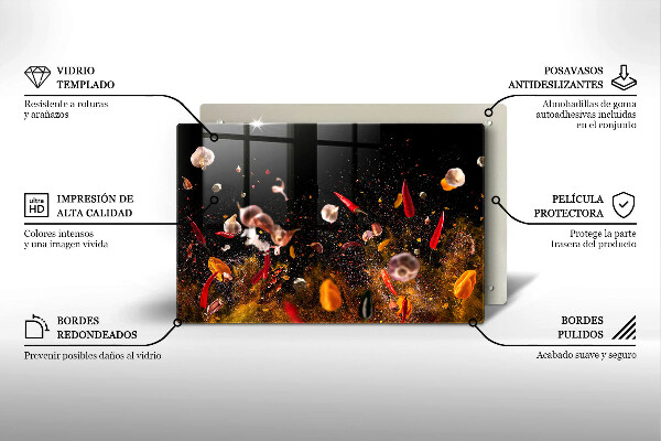 Szklana deska do kuchni Ostre przyprawy