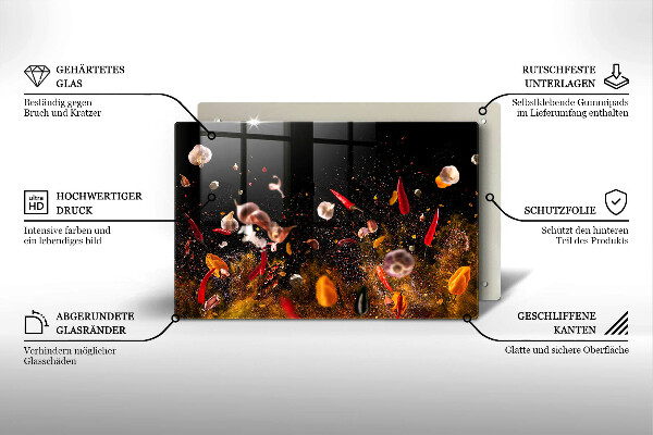 Szklana deska do kuchni Ostre przyprawy