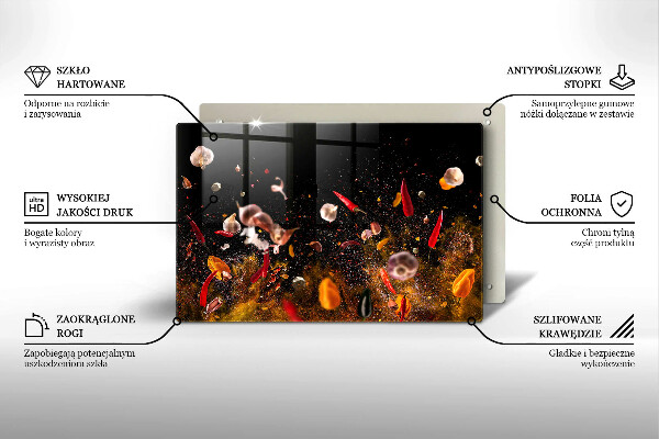 Szklana deska do kuchni Ostre przyprawy