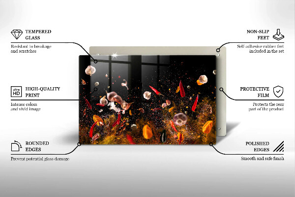 Szklana deska do kuchni Ostre przyprawy