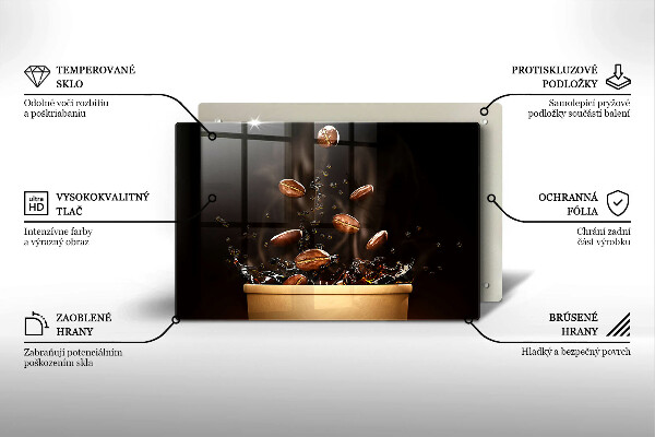 Szklana deska do kuchni Gorąca kawa ziarna