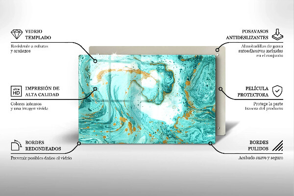 Deska do kuchni Błękitna abstrakcja