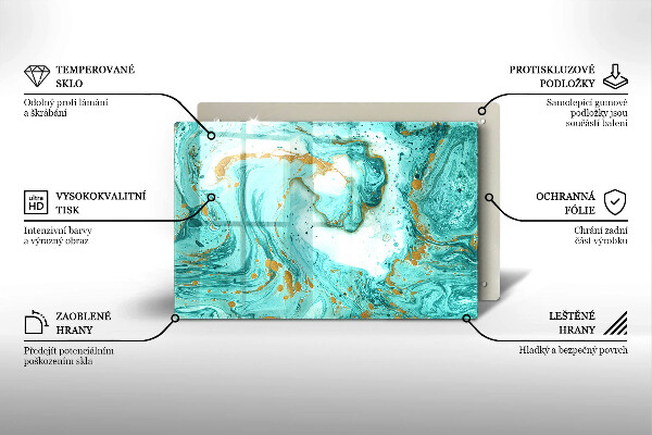 Deska do kuchni Błękitna abstrakcja