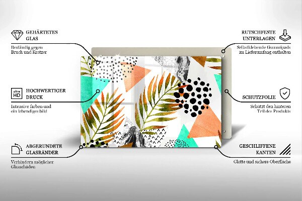 Deska do kuchni Wzór boho liście