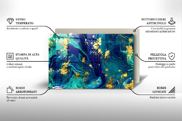 Deska do kuchni Abstrakcja ze złotem