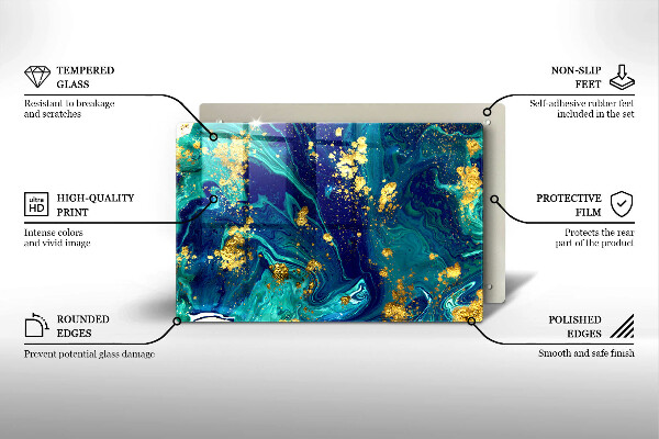 Deska do kuchni Abstrakcja ze złotem