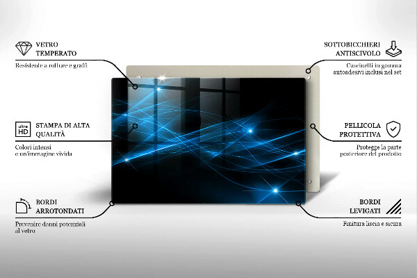 Deska do kuchni Abstrakcja niebieski dym