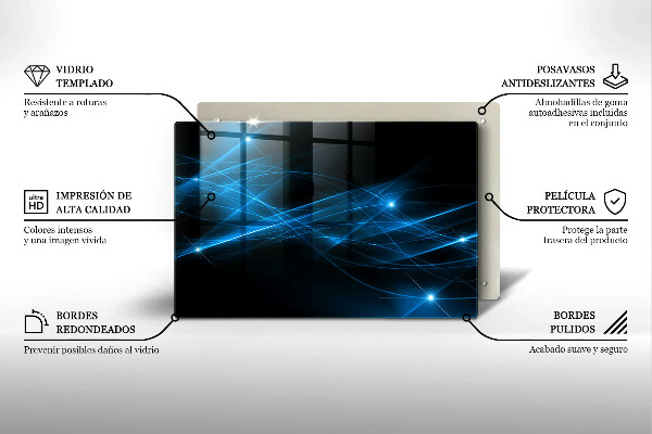 Deska do kuchni Abstrakcja niebieski dym