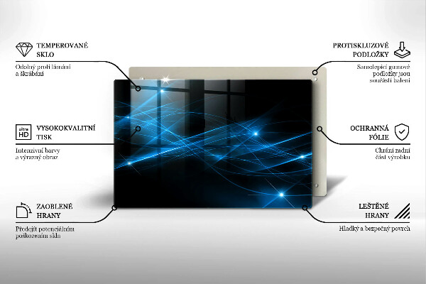 Deska do kuchni Abstrakcja niebieski dym