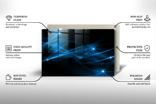 Deska do kuchni Abstrakcja niebieski dym