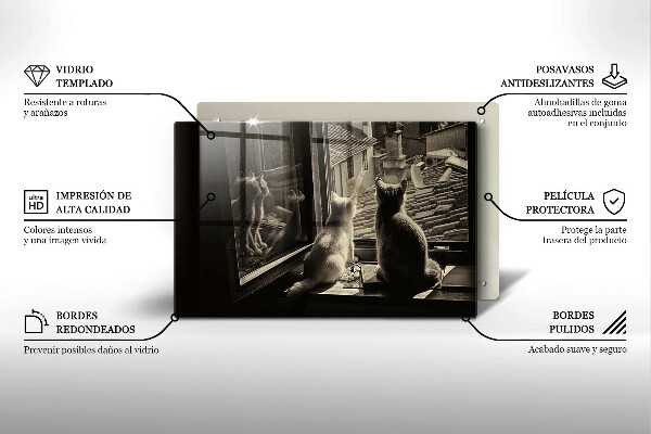 Deska do kuchni Koty miasto i okno