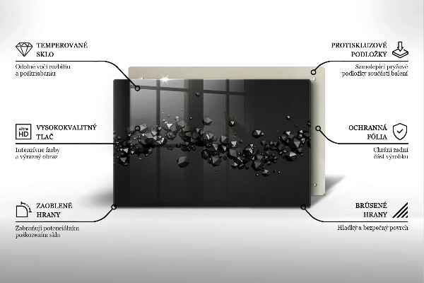 Deska do kuchni Kształty 3D abstrakcja