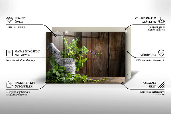 Deska do kuchni Rośliny zioła i drewno