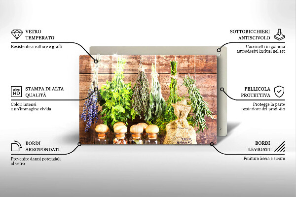 Deska do kuchni Zioła przyprawy i drewno