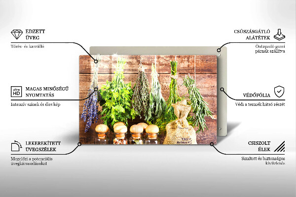 Deska do kuchni Zioła przyprawy i drewno