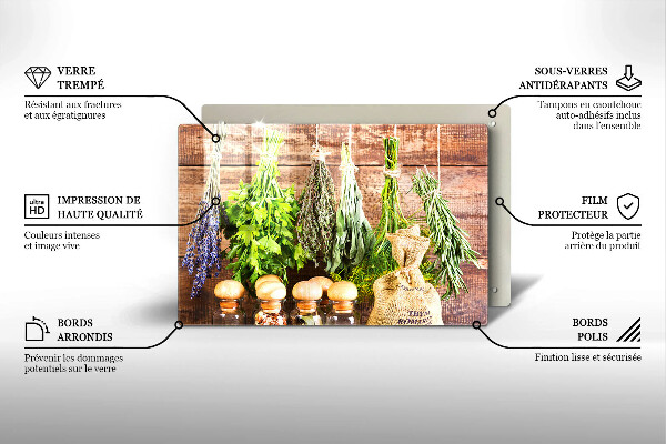 Deska do kuchni Zioła przyprawy i drewno