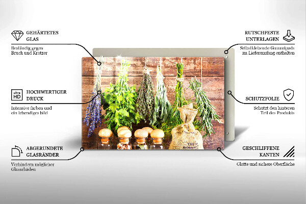 Deska do kuchni Zioła przyprawy i drewno