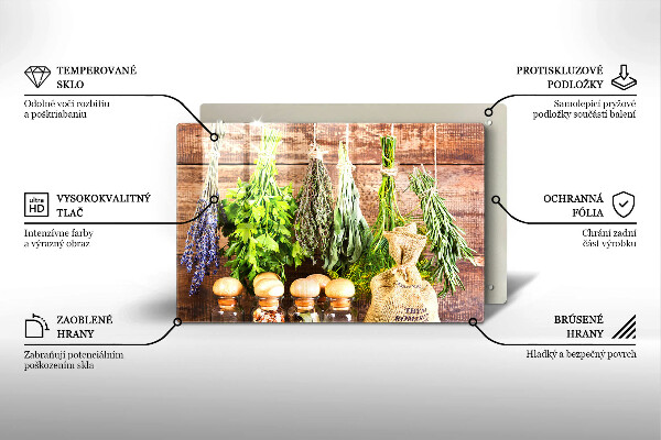 Deska do kuchni Zioła przyprawy i drewno