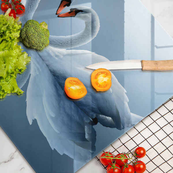 Deska do kuchni Dwa łabędzie serce