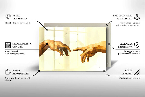 Deska do kuchni Stworzenie Adama dłonie