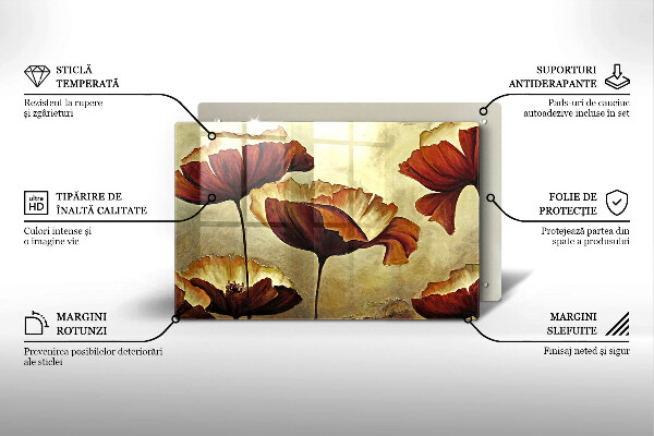 Deska do kuchni Malowane boho kwiaty