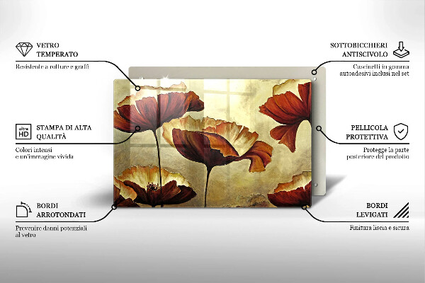 Deska do kuchni Malowane boho kwiaty