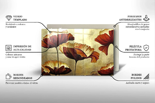 Deska do kuchni Malowane boho kwiaty