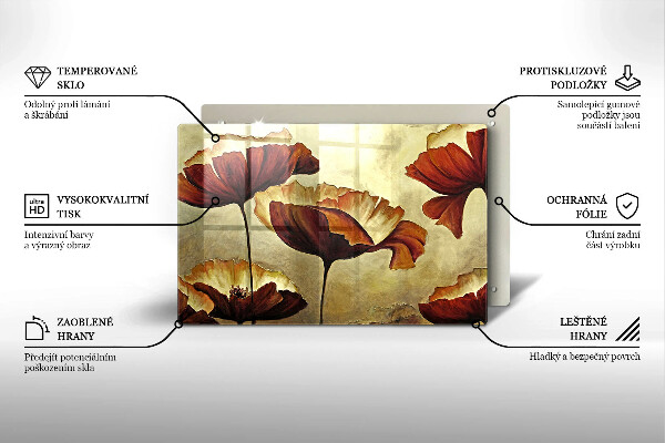 Deska do kuchni Malowane boho kwiaty