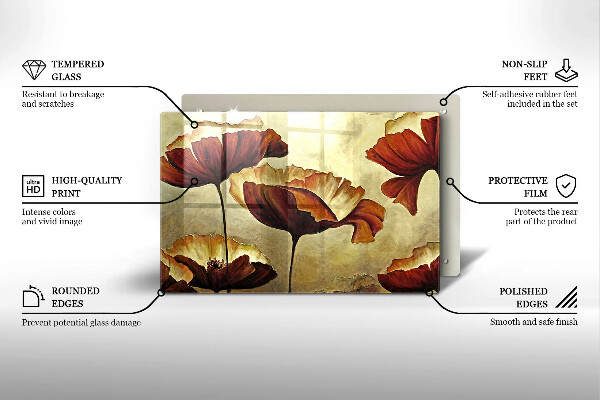 Deska do kuchni Malowane boho kwiaty