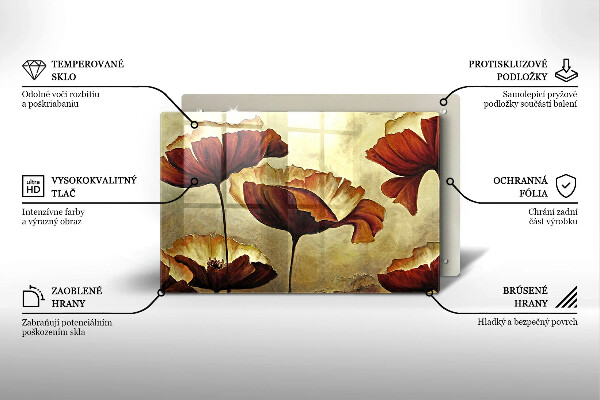 Deska do kuchni Malowane boho kwiaty