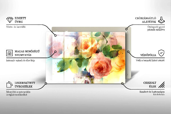 Deska do kuchni Malowane kwiaty