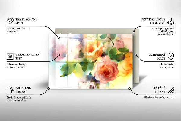 Deska do kuchni Malowane kwiaty