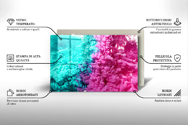 Deska do kuchni Turkusowo-różowy dym