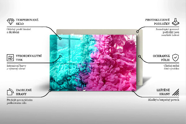 Deska do kuchni Turkusowo-różowy dym