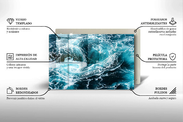 Deska do kuchni Spieniona fale wody