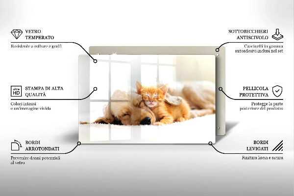 Deska do kuchni Zwierzęta pies i kot