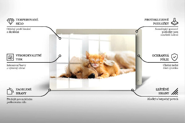 Deska do kuchni Zwierzęta pies i kot